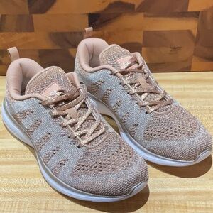 New APL TECHLOOM PRO W Rose Gold Metallic Sneakers Sz 9
